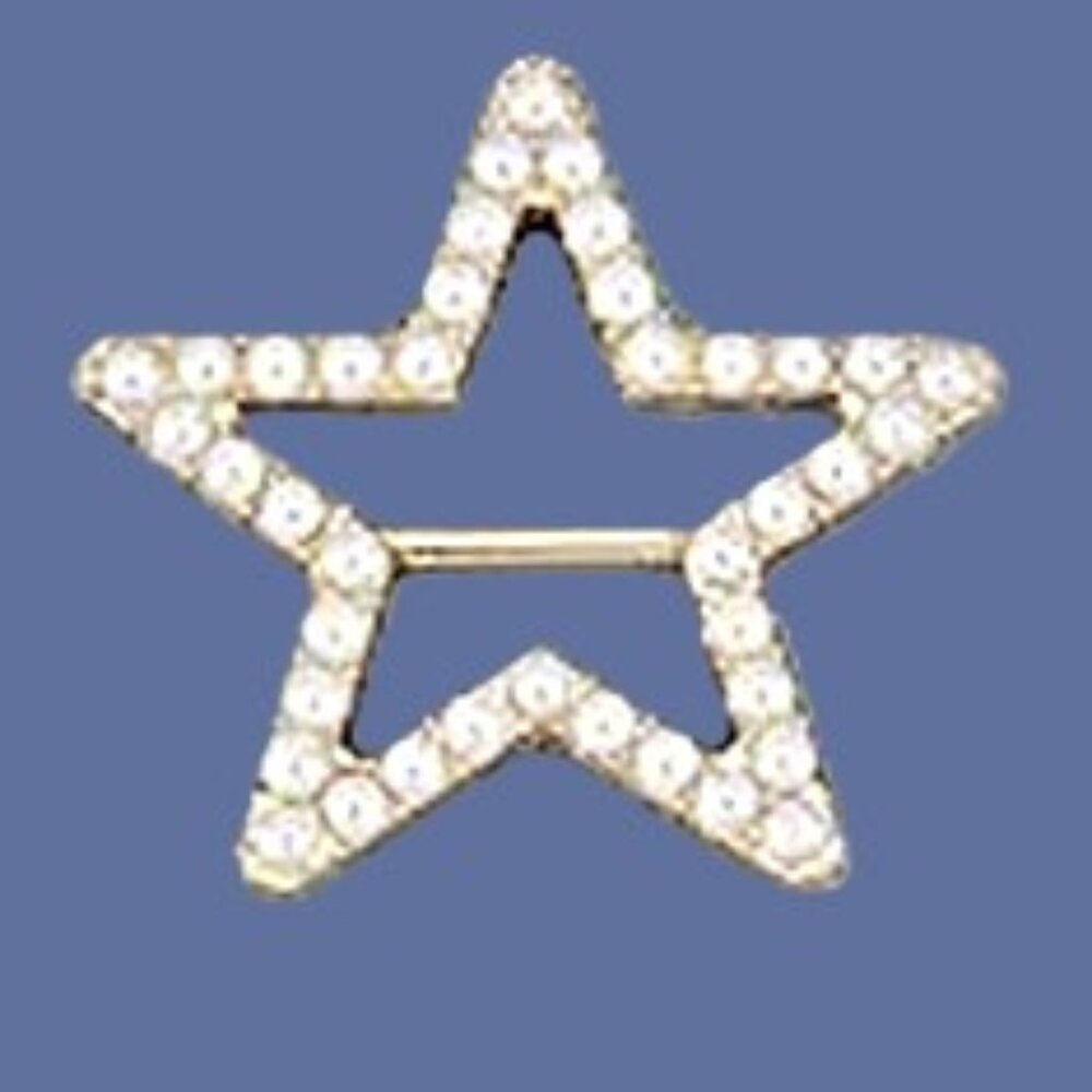 Star Shaped Slider Buckle W Real Pearls - Versatile For scarf, scarves, t-shirt